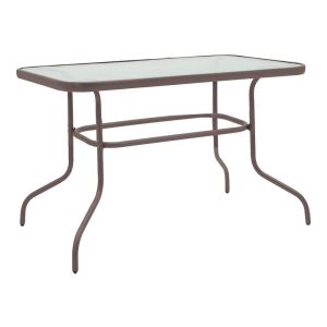 DINING TABLE VALOR-SUSSIE METAL BROWN-GLASS 110X60X70CM