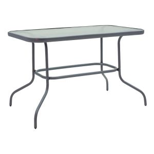 DINING TABLE VALOR-TADE SET OF 5 PIECES ANTHRACITE METAL-GLASS 110X60X70CM