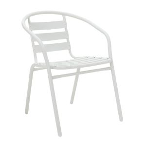 DINING TABLE VERGO-TADE, WHITE METAL, 60X70 CM