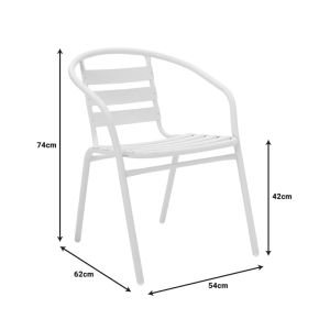DINING TABLE VERGO-TADE, WHITE METAL, 60X70 CM