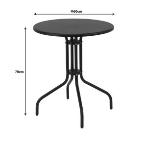 DINING TABLE VERGO-TADE, WHITE METAL, 60X70 CM