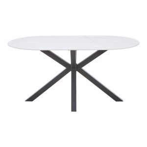Dining table Vivian-makrey 5 pcs beige velvet - white marble 160x90x75cm