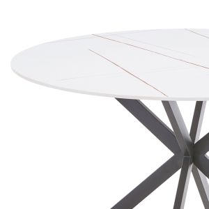 Dining table Vivian-stoyen 5 pcs beige velvet - white marble Φ120x75cm