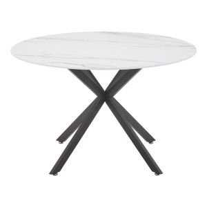 Dining table Vivian-stoyen 5 pcs beige velvet - white marble Φ120x75cm