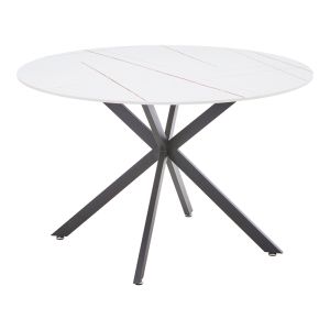 Dining table Vivian-stoyen 5 pcs beige velvet - white marble Φ120x75cm