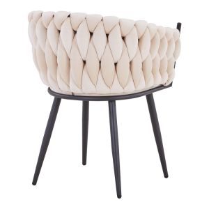 Dining table Vivian-stoyen 5 pcs beige velvet - white marble Φ120x75cm