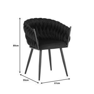 Dining table Vivian-stoyen 5 pcs black velvet - black marble �120x75cm