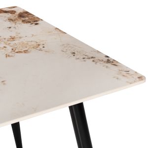 Dining table Warm Marble Luxury technical stone marble color in white-brown Hm8588,03 160x90x76cm