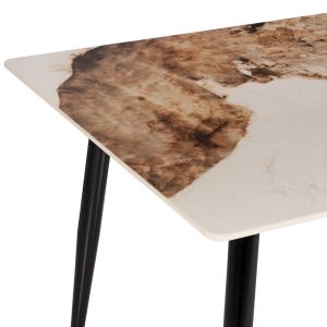Dining table Warm Marble Luxury technical stone marble color in white-brown Hm8588,03 160x90x76cm