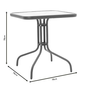 Dining table Watson - Confidence set of 3 metal in anthracite shade 70x70x70cm