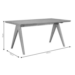 Dining table Winslow light walnut 160x85x75cm