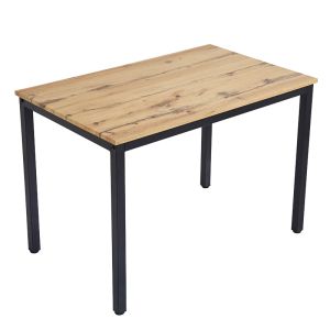 Dining table Witte MDF/metal in sonoma color with black leg 110x70x76cm
