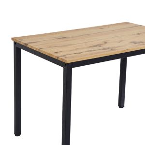 Dining table Witte MDF/metal in sonoma color with black leg 110x70x76cm