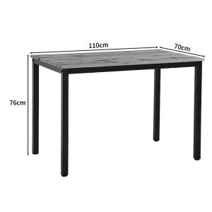 Dining table Witte MDF/metal in sonoma color with black leg 110x70x76cm
