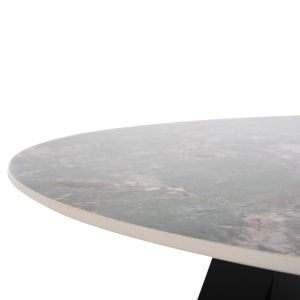 Zod dining table - ceramic top gray marble - black metal legs D135x74hcm Hm9852,03