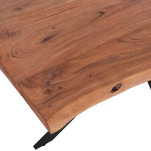 Dining table acacia solid wood-black metal base 160x90x74.5hcm Hm11882