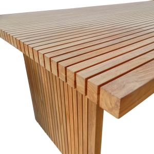 Zebra teak dining table in natural shade 220x100x75cm