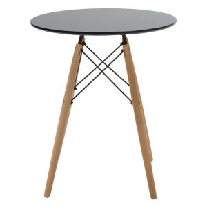Dining table set of 3 pieces Julita-bella Mdf in black-natural color D60x73cm