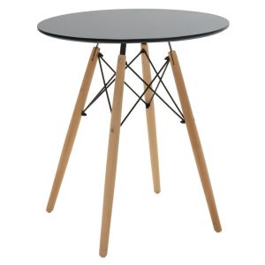 Dining table set of 3 pieces Julita-bella Mdf in black-natural color D60x73cm