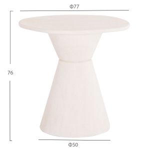 Dining table round series Santorini Hm18055 MDF white color Φ77x76hcm.