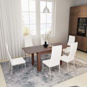 Queen extendable dining table walnut 120-174x70x73.5cm
