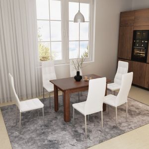 Queen extendable dining table walnut 120-174x70x73.5cm