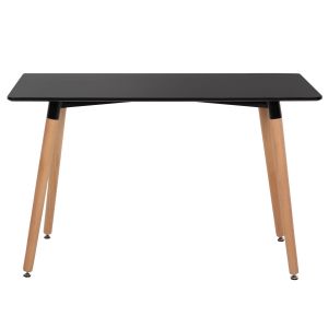 Dining table MDF in beech and black Minimal Art Wood Hm8581,02 120x60x74cm