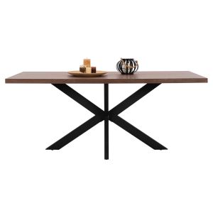 Dining table MDF walnut veneer in rustic style Hm9311,02
