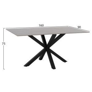 Dining table top technical stone gray metal legs Hm9308,03