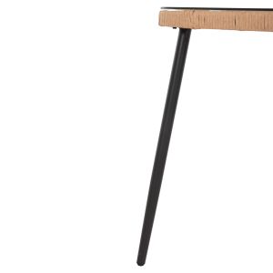 Rectangular dining table Allegra Hm5537,11 black Metal-p,e, natural rattan 139,5x79,5x73hcm