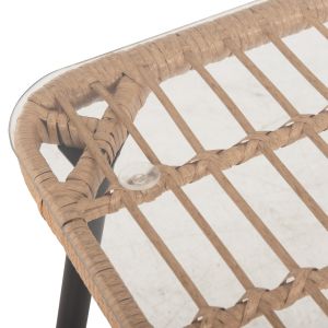 Rectangular dining table Allegra Hm5538.11 black Metal-p,e, natural rattan 159.5x89.5x72hcm
