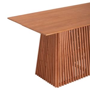 Rectangular dining table Frantz Hm9916 mindi solid wood in natural color 160x79.5x76.5hcm.