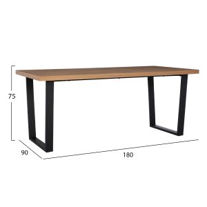 Rustic dining table with Mdf top, oak veneer Hm9012