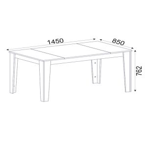 Dining table with marble effect black and gold color 145x85x76cm