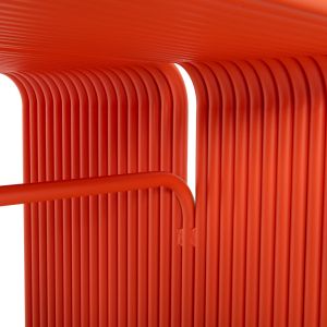 Dining table Intrepid series Hm6330.09 aluminum in orange 121x70x70hcm