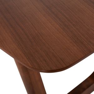 Dining table with rounded top Hm9745 made of Mdf, dark walnut color 180x90x76hcm