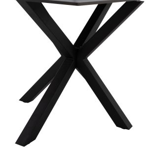 Dining table, black technical stone top, black metal legs, Hm9308.01