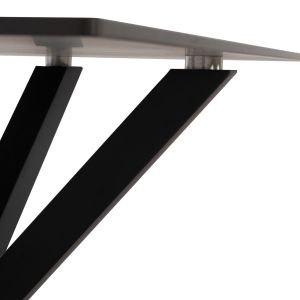 Dining table, black technical stone top, black metal legs, Hm9308.01