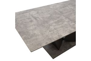 Gordon extendable dining table 4cm MDF cement top, black metal leg - 160-200x90x75m
