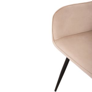 Трапезно кресло Latrell екрю кадифе черни метални крака Hm8582.05 57x56x84hcm