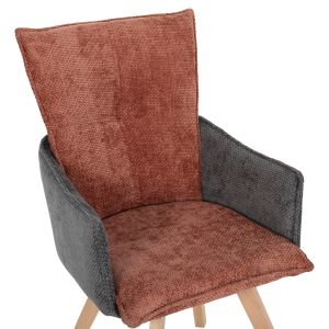 Трапезно кресло Rex дамаска в керемидено червено-сиво-крака бук масив 53x60x93hcm Hm9847,06
