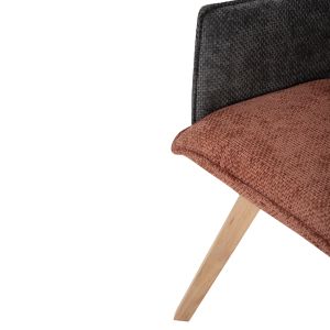 Трапезно кресло Rex дамаска в керемидено червено-сиво-крака бук масив 53x60x93hcm Hm9847,06