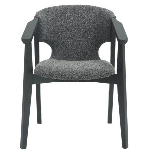 Трапезно кресло Yeger бук масив дамаска черно-тъмносиво 62.5x60x79hcm Hm9995