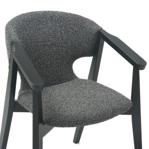 Трапезно кресло Yeger бук масив дамаска черно-тъмносиво 62.5x60x79hcm Hm9995