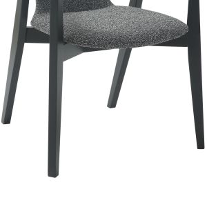 Трапезно кресло Yeger бук масив дамаска черно-тъмносиво 62.5x60x79hcm Hm9995