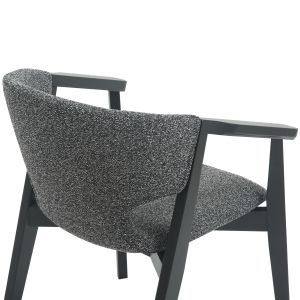 Трапезно кресло Yeger бук масив дамаска черно-тъмносиво 62.5x60x79hcm Hm9995