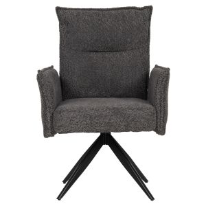 Трапезно кресло Zorin сива дамаска-черна метална база 64x66x94,5hcм Hm9846,03