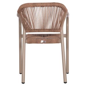 Трапезно кресло алуминиево Lucci Hm6266.02 Mocha Frame P.e. натурален ратан 58x56x79hcm.