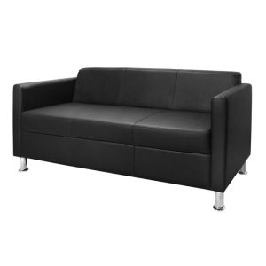 Three-seater sofa Cubo black leather Hm3034.02