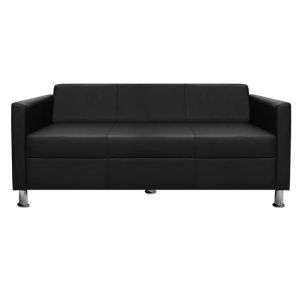 Three-seater sofa Cubo black leather Hm3034.02